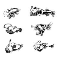 Set of predator fish vector