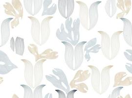 Abstract tile floral pattern organic shapes. Flower lotus background vector