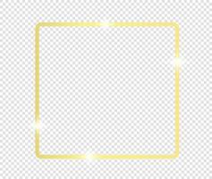 Gold shiny glowing frame background. Golden luxury vintage realistic vector