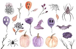 Halloween watercolor elements