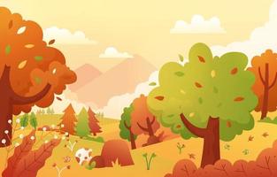 fondo de vector de escena de otoño