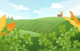 Scenery of Clover Field in the Morning vector