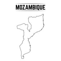 Outline Simple Map of Mozambique vector