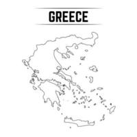 esquema simple mapa de grecia vector