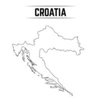 esquema simple mapa de croacia vector