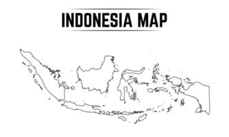 Outline Simple Map of Indonesia vector