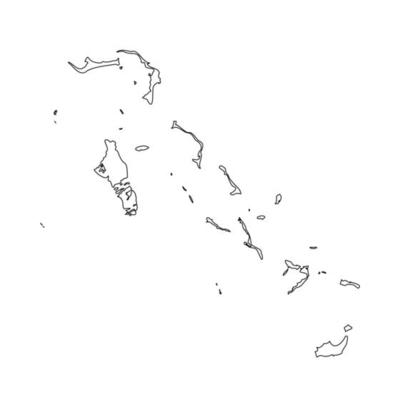 Outline Simple Map of Bahamas