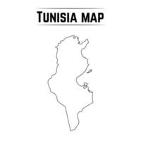 Outline Simple Map of Tunisia vector