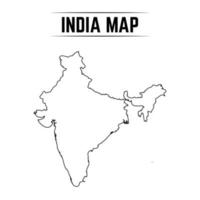 Outline Simple Map of India vector