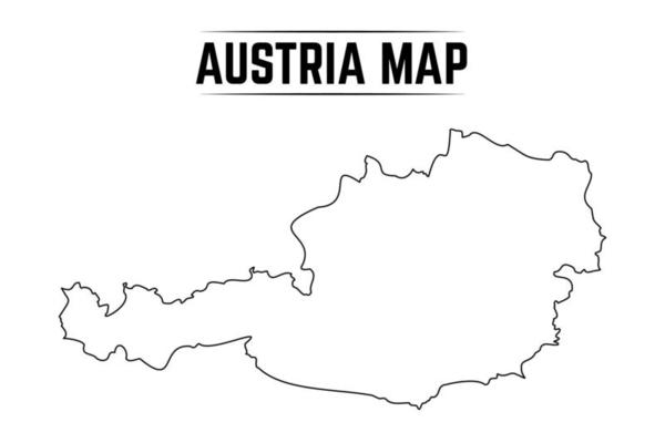 Outline Simple Map of Austria