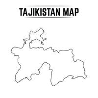 Outline Simple Map of Tajikistan vector