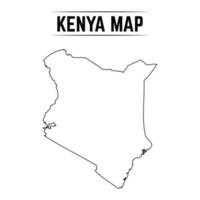 Outline Simple Map of Kenya vector