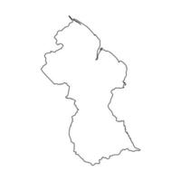 Outline Simple Map of Guyana vector