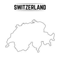 Outline Simple Map of Switzerland vector