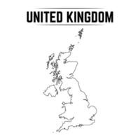 Outline Simple Map of United Kingdom vector