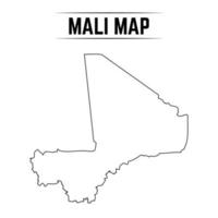 Outline Simple Map of Mali vector