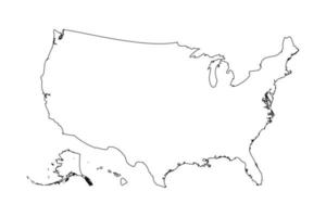 Outline Simple Map of USA vector