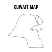 Outline Simple Map of Kuwait vector