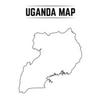 esquema simple mapa de uganda vector