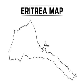 Outline Simple Map of Eritrea vector