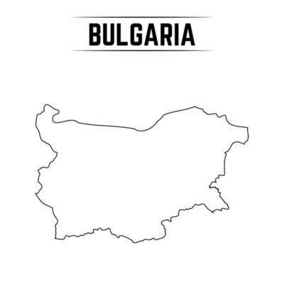 Outline Simple Map of Bulgaria