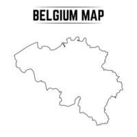 Outline Simple Map of Belgium vector