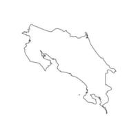 Outline Simple Map of Costa Rica vector