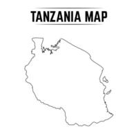 esquema simple mapa de tanzania vector