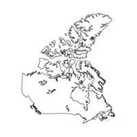 esquema simple mapa de canadá vector