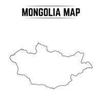 Outline Simple Map of Mongolia vector