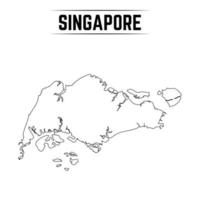 Outline Simple Map of Singapore vector