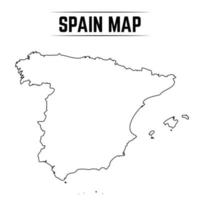 Outline Simple Map of Spain vector