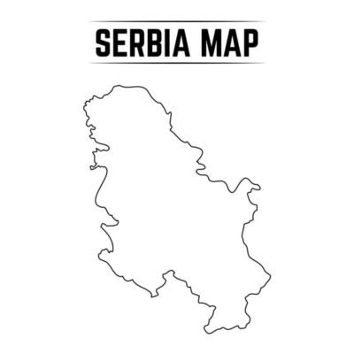 Outline Simple Map of Serbia