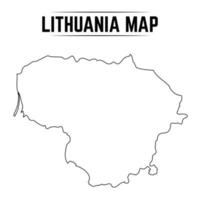 Outline Simple Map of Lithuania vector