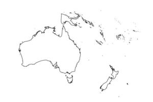 Outline Simple Map of Oceania vector
