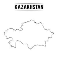 Outline Simple Map of Kazakhstan vector