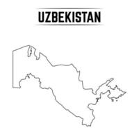 esquema simple mapa de uzbekistán vector