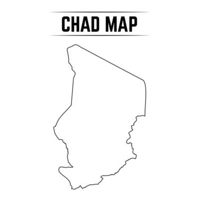 Outline Simple Map of Chad