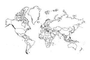 Doodle Map of the World Detailed Map vector