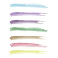 Various strokes of color paint on white background - Vector