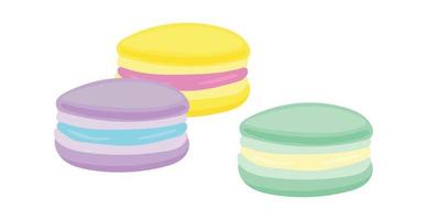 Realistic multicolored cupcakes on a white background - Vector