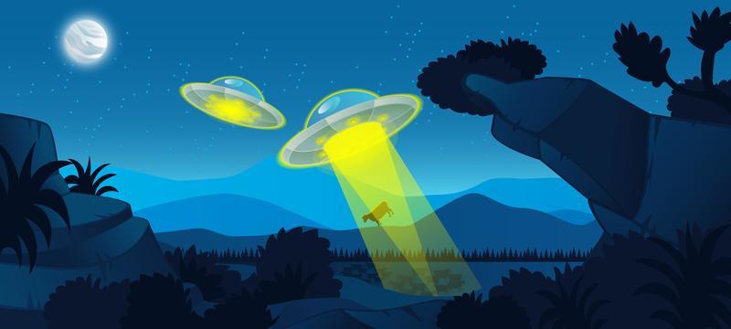 UFO Kidnapping a Cow