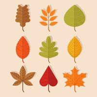 paquete de iconos de hojas de otoño vector