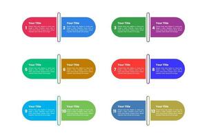 Infographic template with numbers 12 options. vector