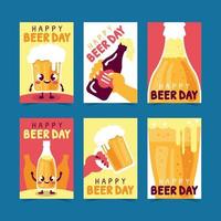 dia de la cerveza tarjetas de felicitación vector