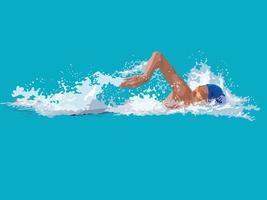 trazo de natación estilo libre en vector gráfico de ilustración