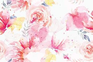 Rose seamless pattern with watercolor vector