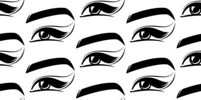eyelashes eyes eyebrows seamless pattern vector
