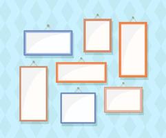 Empty photo frames. Vector illustration of rectangular frames.
