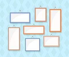 Empty photo frames. Vector illustration of rectangular frames.